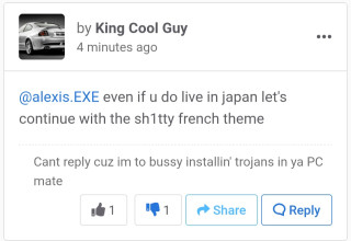 Proof that King Cool Guy is a child