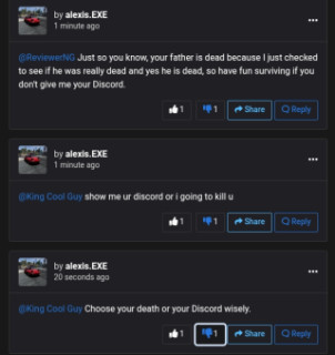 ALEXIS .EXE'S DEATH THREATS