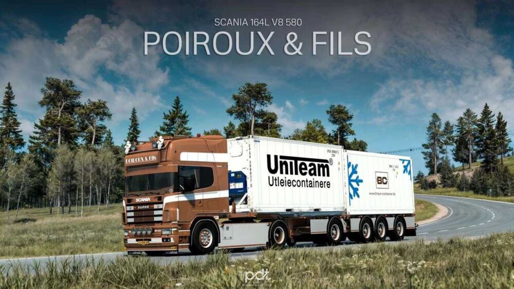 Scania 164L V8 580 Poiroux & Fils + Trailer