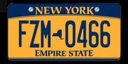 NY license plate