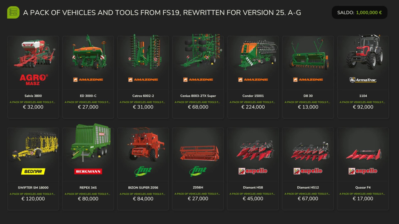 Vehicles and Tools (A-G)