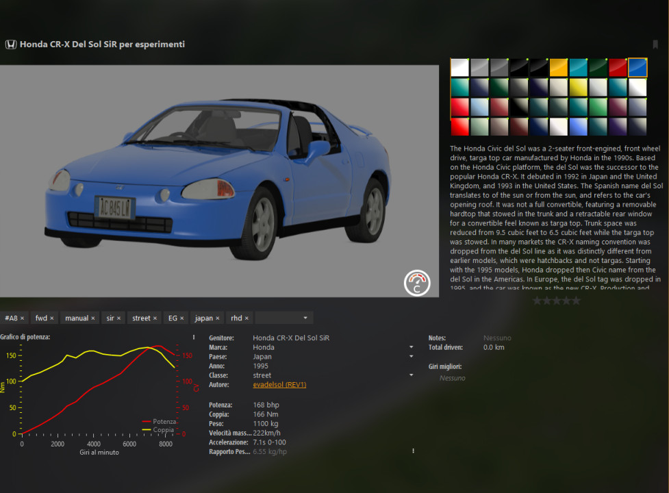 HONDA CRX DEL SOL VTI JDM STOCK 1994
