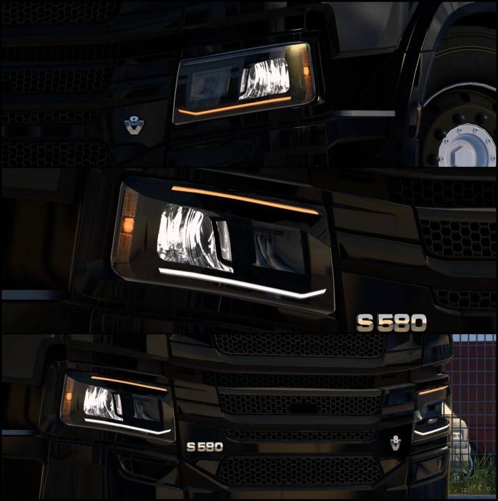 Custom Smoked Headlamps for SCS Scania R&S 2016