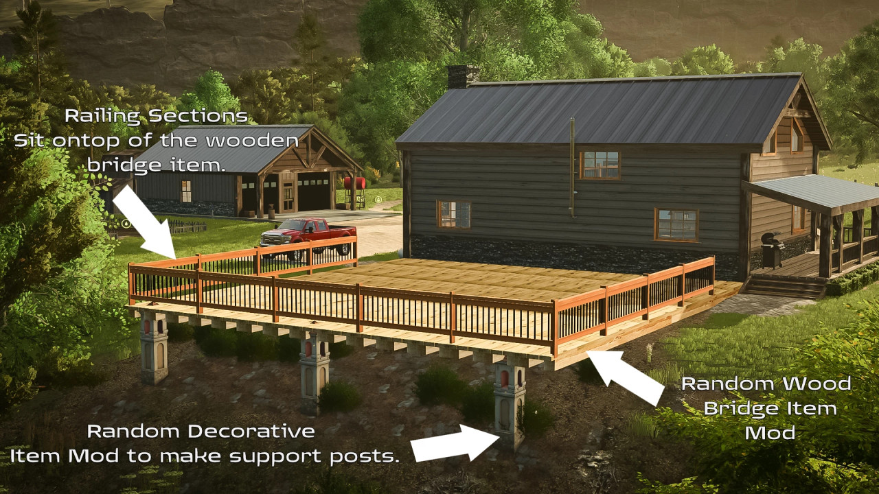 Wooden Deck Railing Section