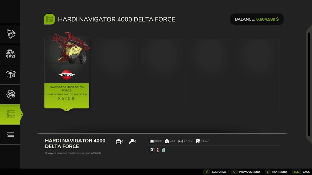 Hardi Navigator 4000 Delta Force Speedy