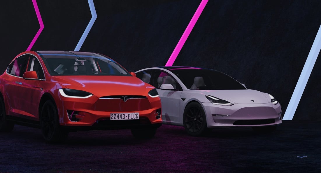 Tesla Model X + Model 3