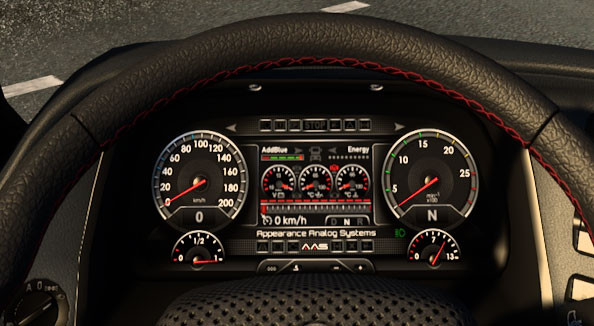 AAS Analog Dashboard + Gauge Actros 2009