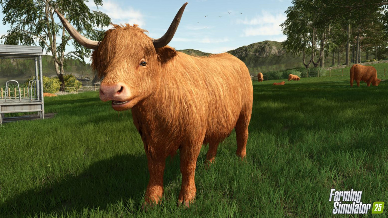 Farming Simulator 25: Meet the Highland cattle breed in the new Highlands Fishing Expansion DLC