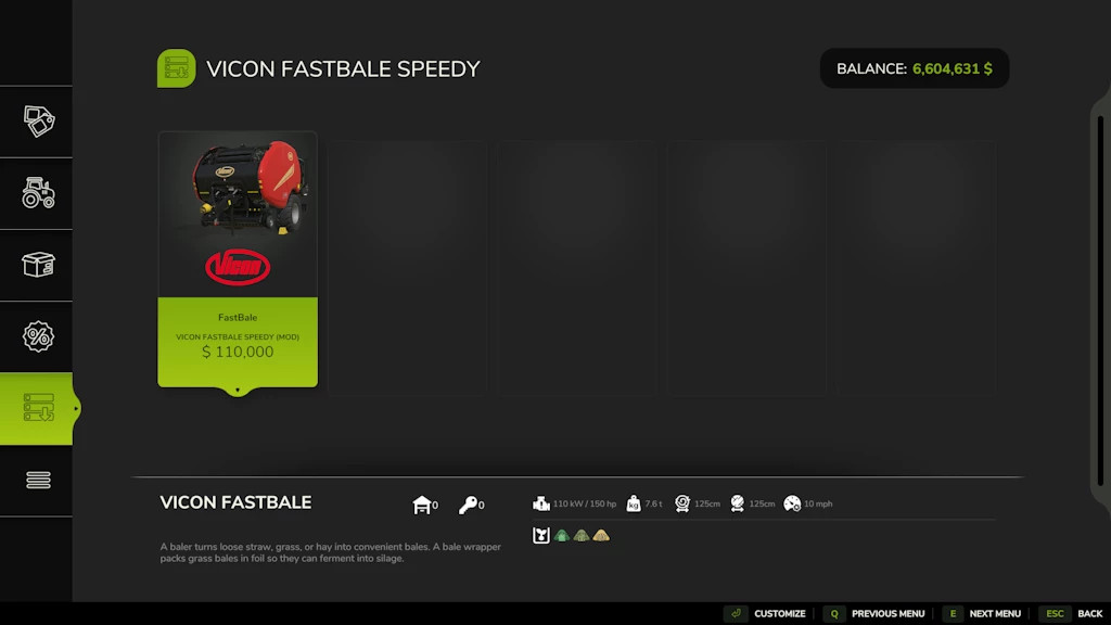 Vicon FastBale speedy