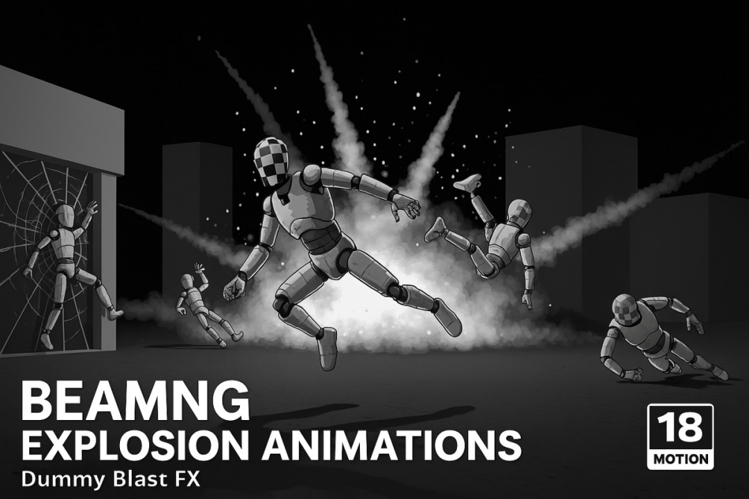 BeamNG DUMMY "18 EXPLOSION" ANIMATIONS