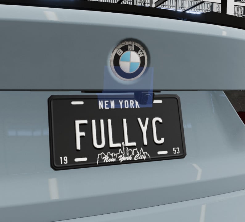 Black Custom New York License Plate