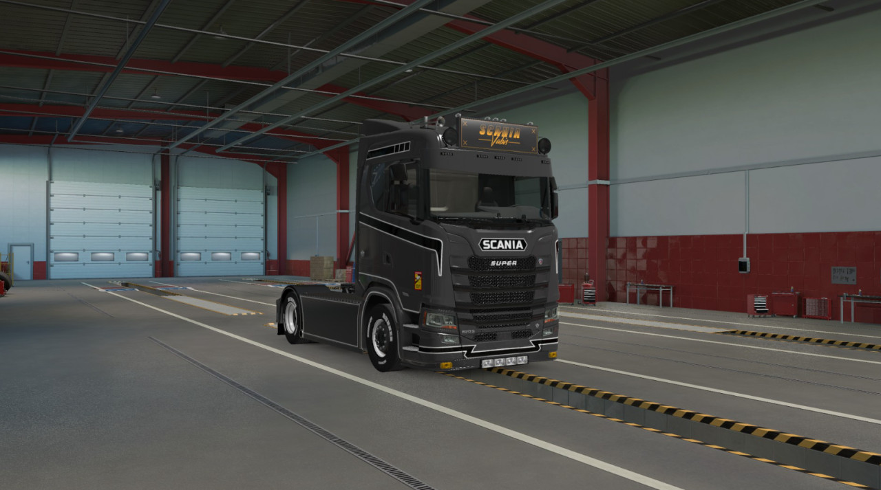 Scania S Holland Style black grey and white skin