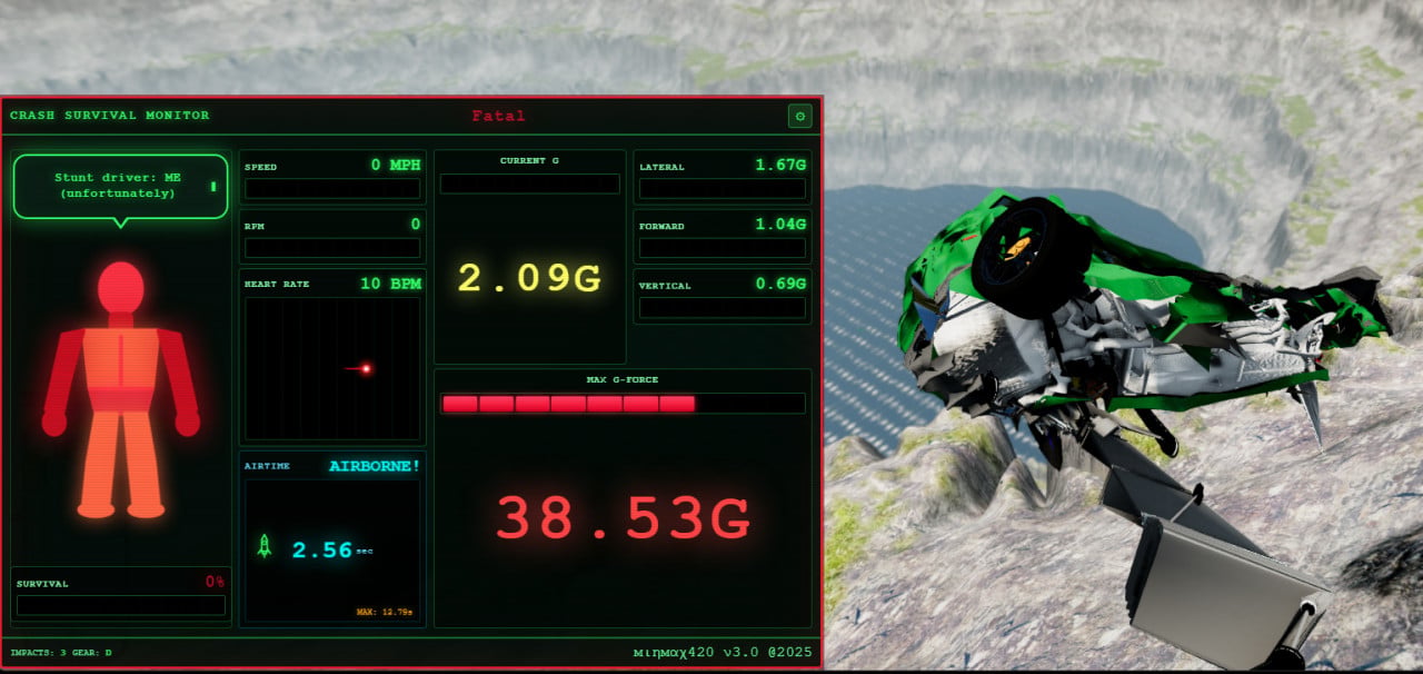 Crash Survival Rating Pro | Real-Time Crash Survivability Monitor