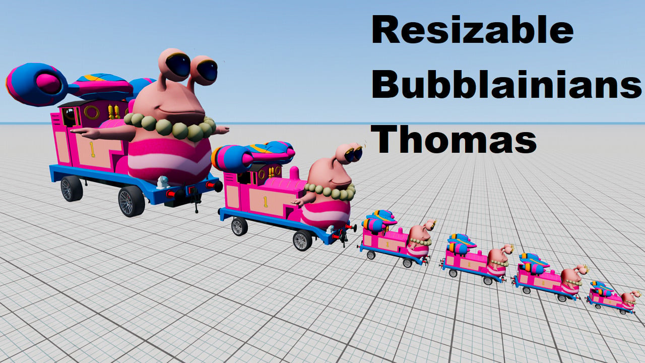 Big and Small Resizable Bubblainians Thomas Train Beamng mod