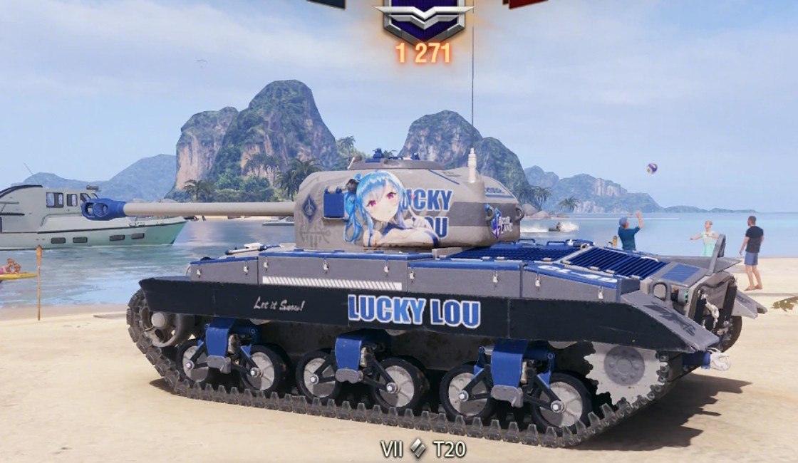 T20 medium tank St.Louis anime skin v2(muds removed/camo hidden)