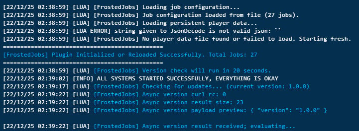 FrostedJobs FREE VERSION (BeamMP Plugin)