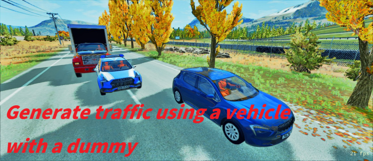 Traffic generation using vehicles with dummies
