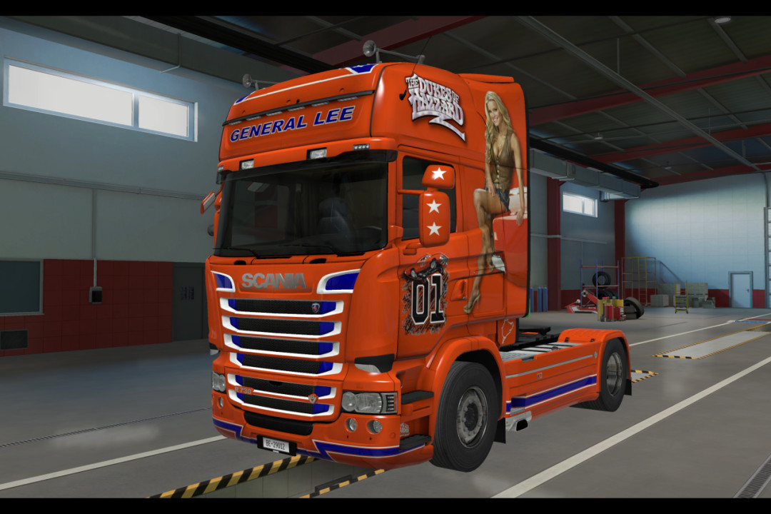 General Lee skin for RJL Scania R-S Topline