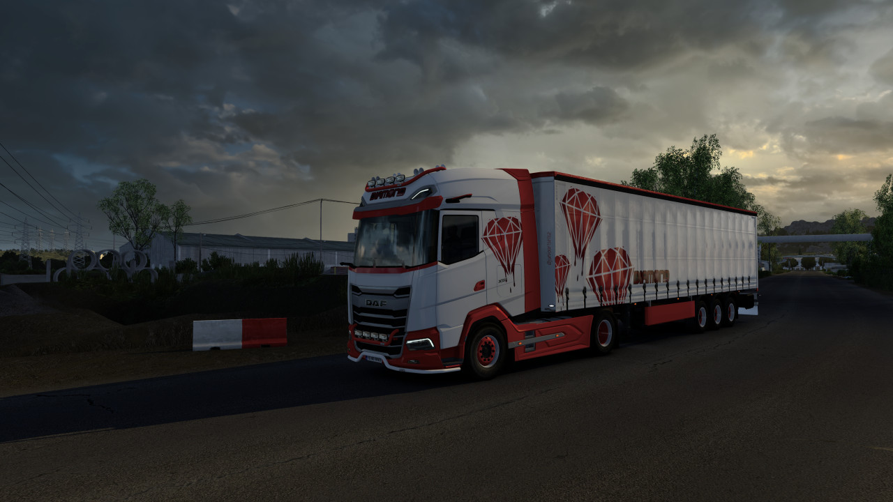 Skins deamond red DAF 2021 XG+ & Trailer curtainsider