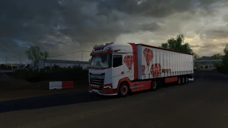 Skins deamond red DAF 2021 XG+ & Trailer curtainsider 1.0 thumbnail 7