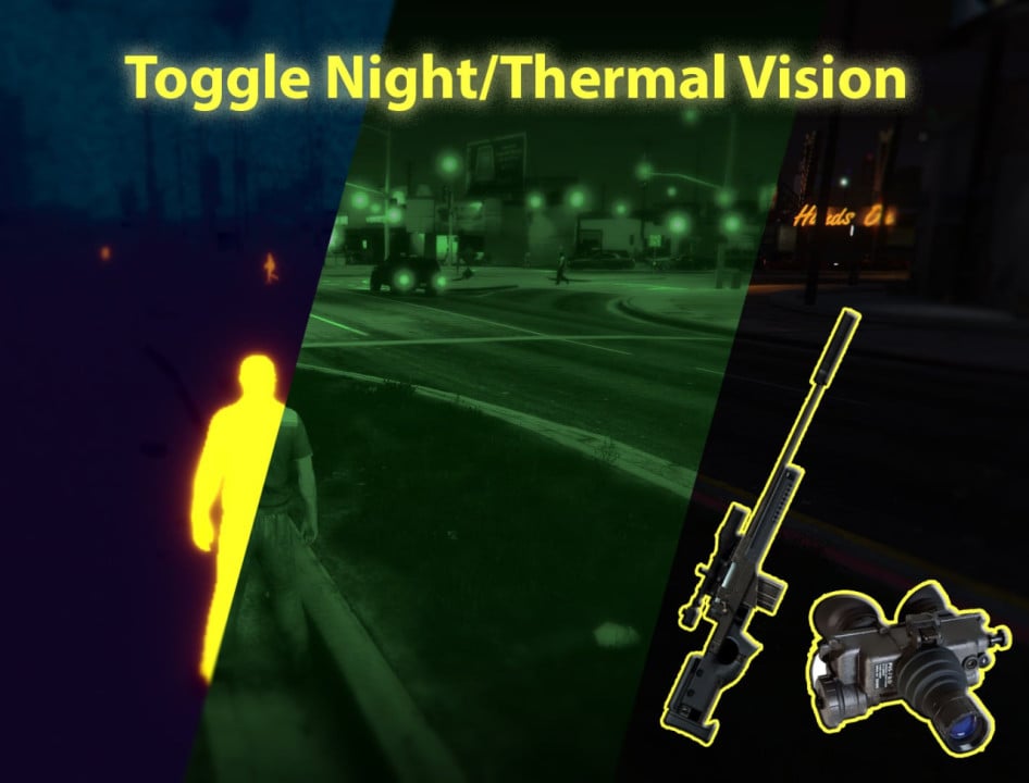 Toggle Night/Thermal Vision (+ scope-only mode)