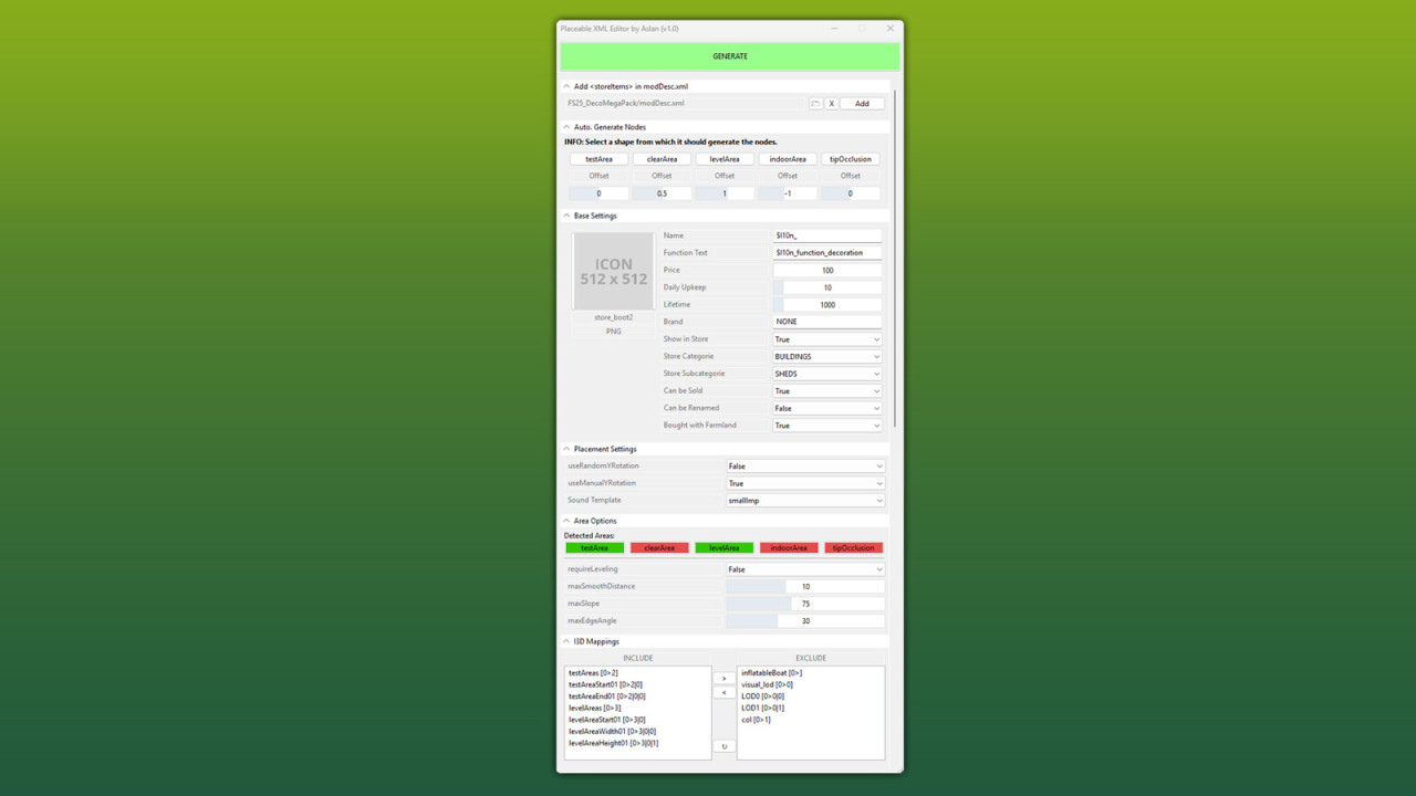 GE10 Script - Placeable XML Editor (Prefab*)