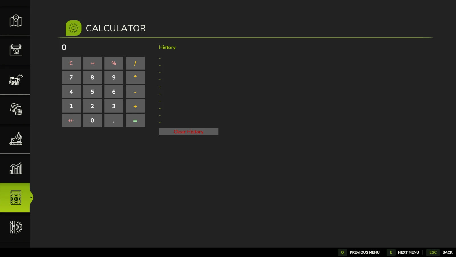 Menu Calculator 1.0