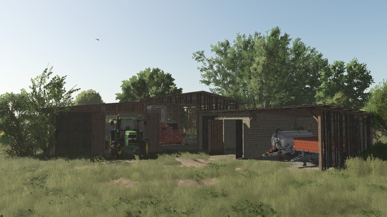 Barn with shed