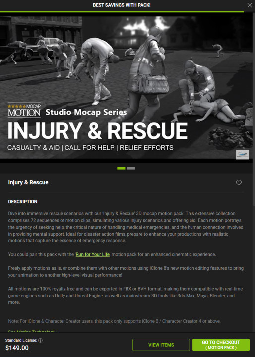 Injury & Rescue  ''ActorCore'' 75 animaions