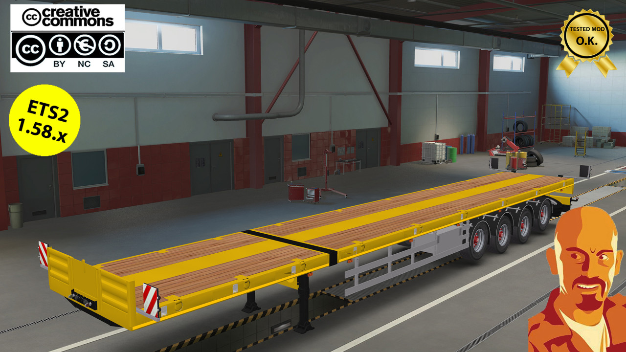 DOLL 4 AXIS FLATBED TRAILER & FARMING CARGO PACK v4.0 ETS2 1.58.x