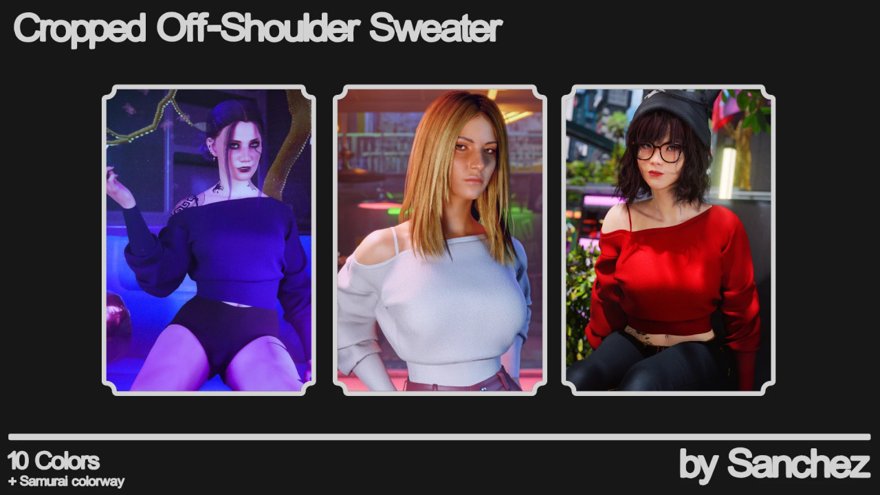 Cropped Off-Shoulder Sweater