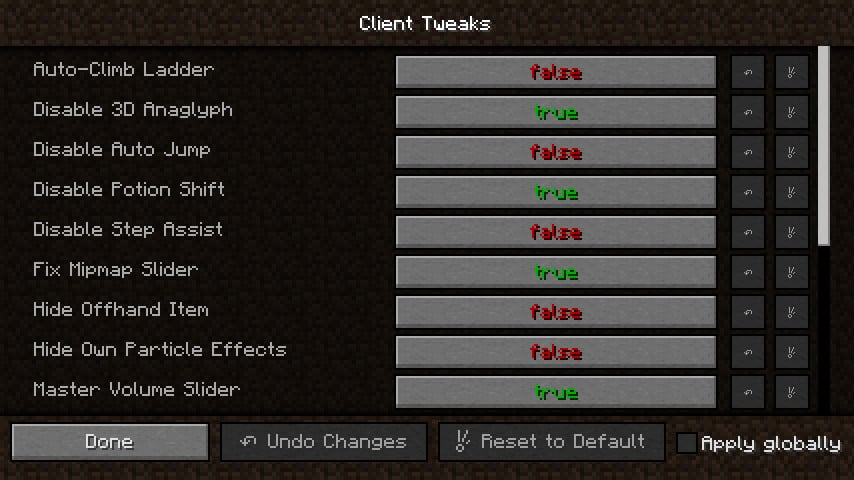 Client Tweaks