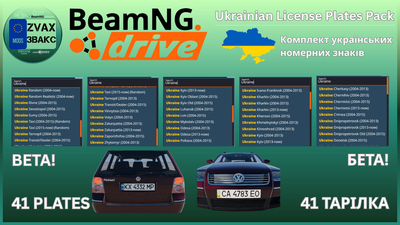 Zvax' Ukrainian License Plates Pack