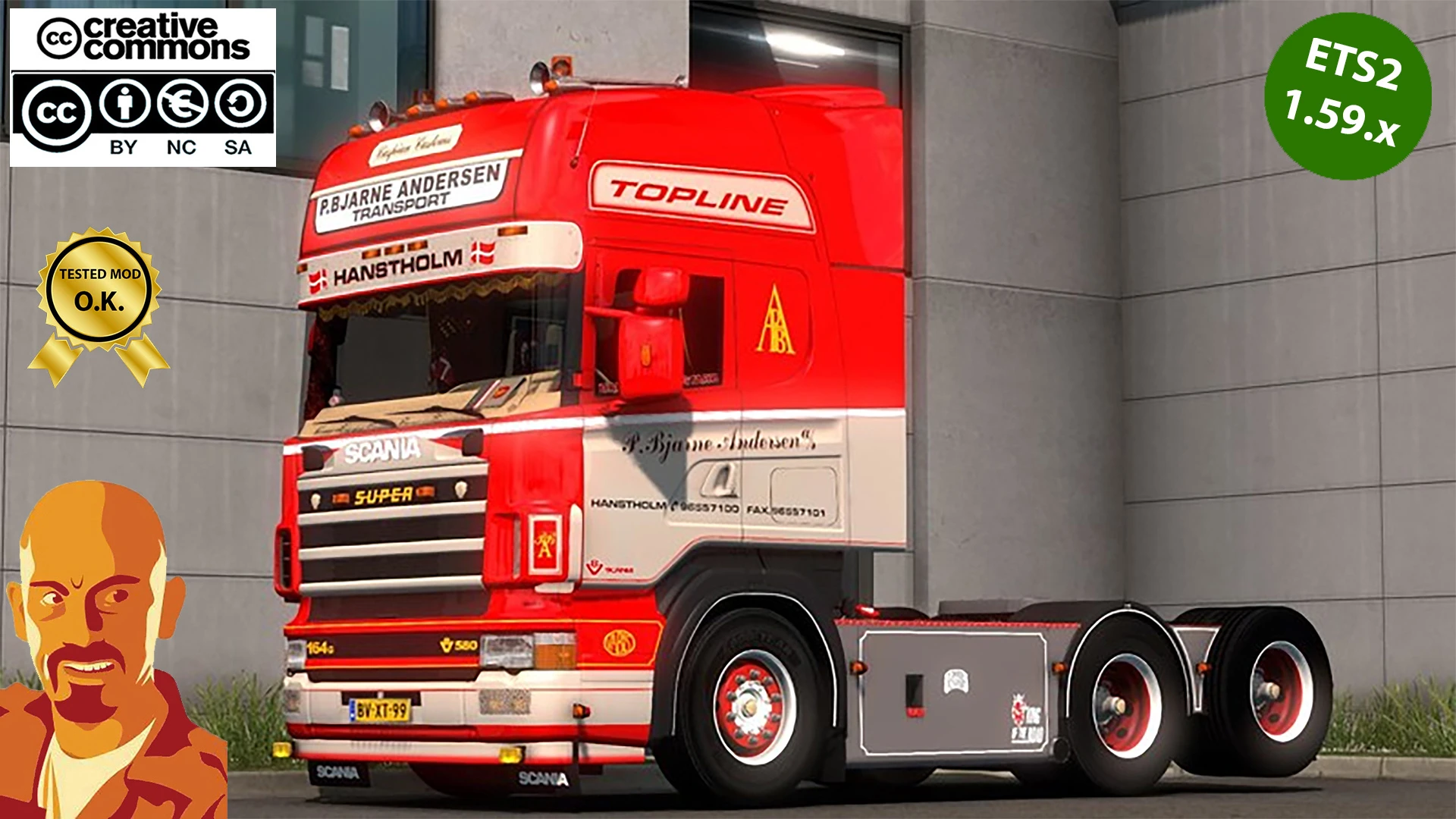 SCANIA 164G 580 P. BJARNE ANDERSEN v2.0 ETS2 1.58-1.59.x 2.0
