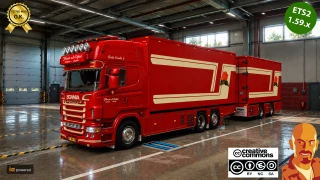 SCANIA R620 FLEURS TANDEM + TRAILER ETS2 1.59.x 2.0 thumbnail 2