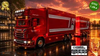 SCANIA R620 FLEURS TANDEM + TRAILER ETS2 1.59.x 2.0 thumbnail 4