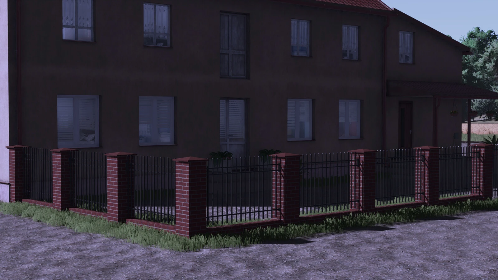 Red Brick And Metal Fence 1.0