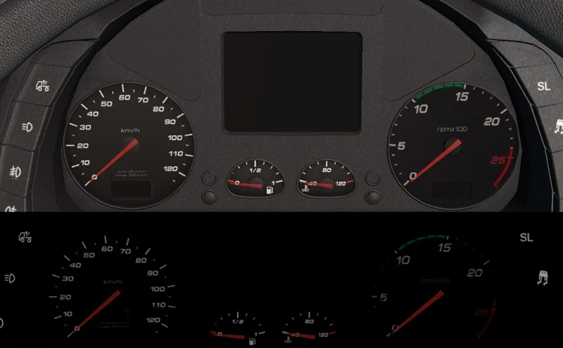Iveco Hi-Way realistic tachometer to 2500 rpm 1.36