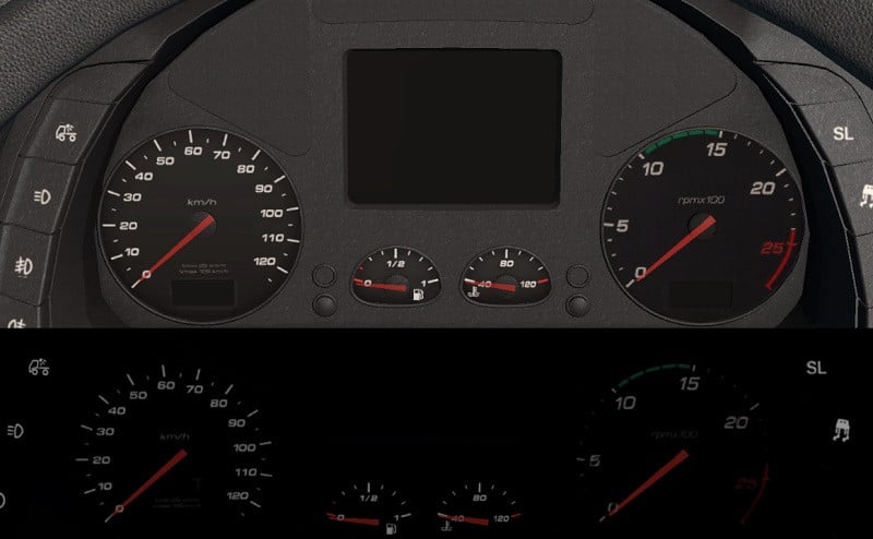 Iveco Hi-Way realistic tachometer  to 2500 rpm
