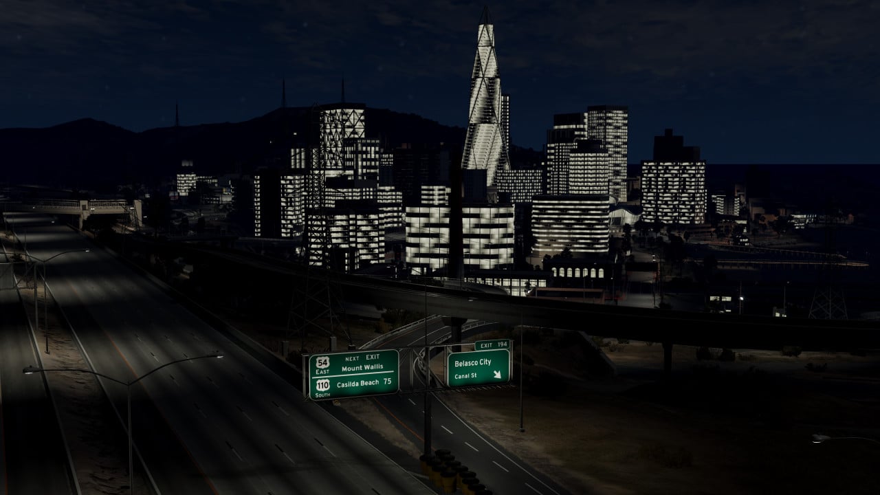 West Coast, USA with Lights