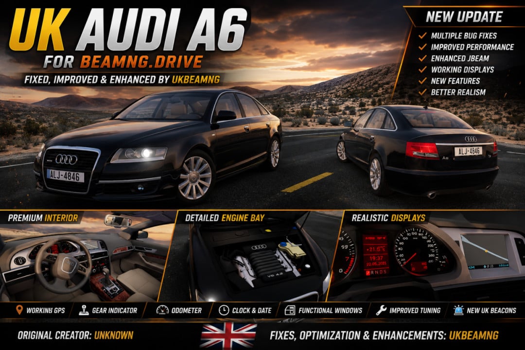 Audi A6 UK BEAMNG BUG FIX AND NEW UPDATE