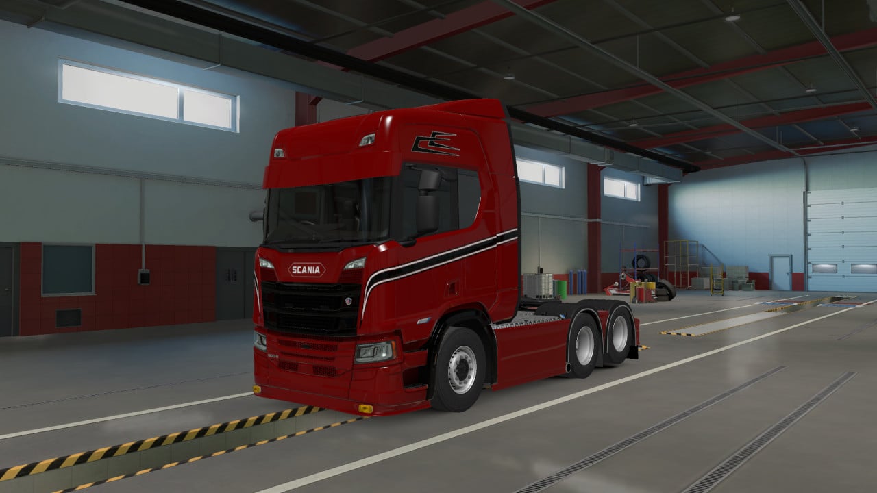 Scania R Red and Black skin