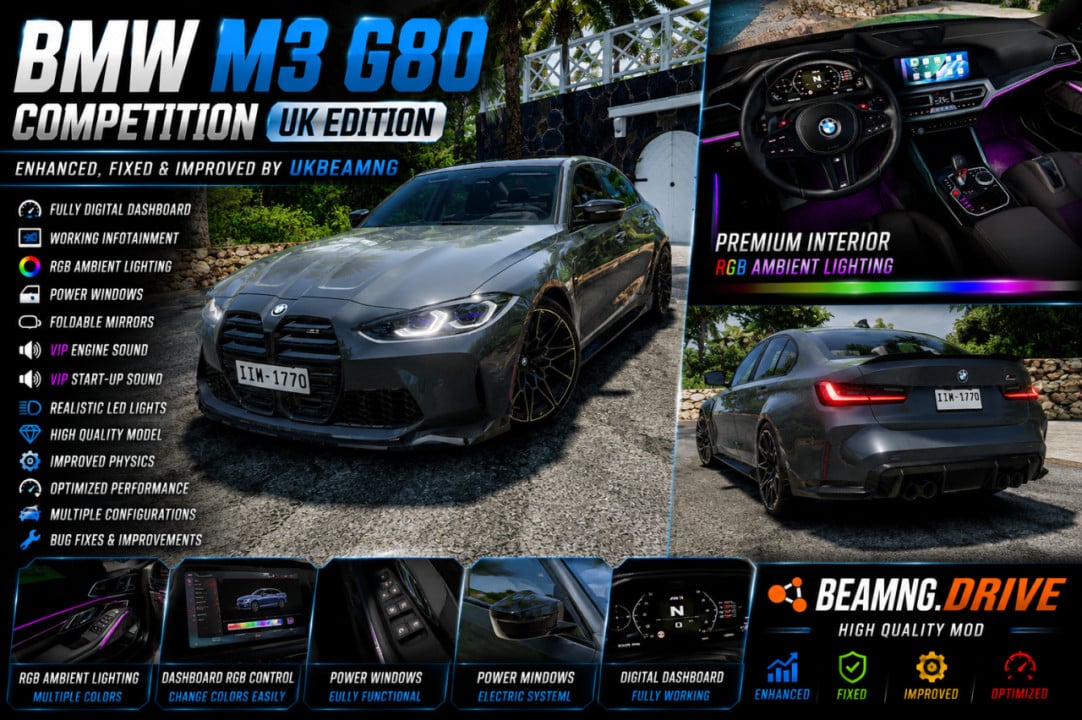 BMW M3 G80 NEW FIX+UPDATE UKBEAMNG
