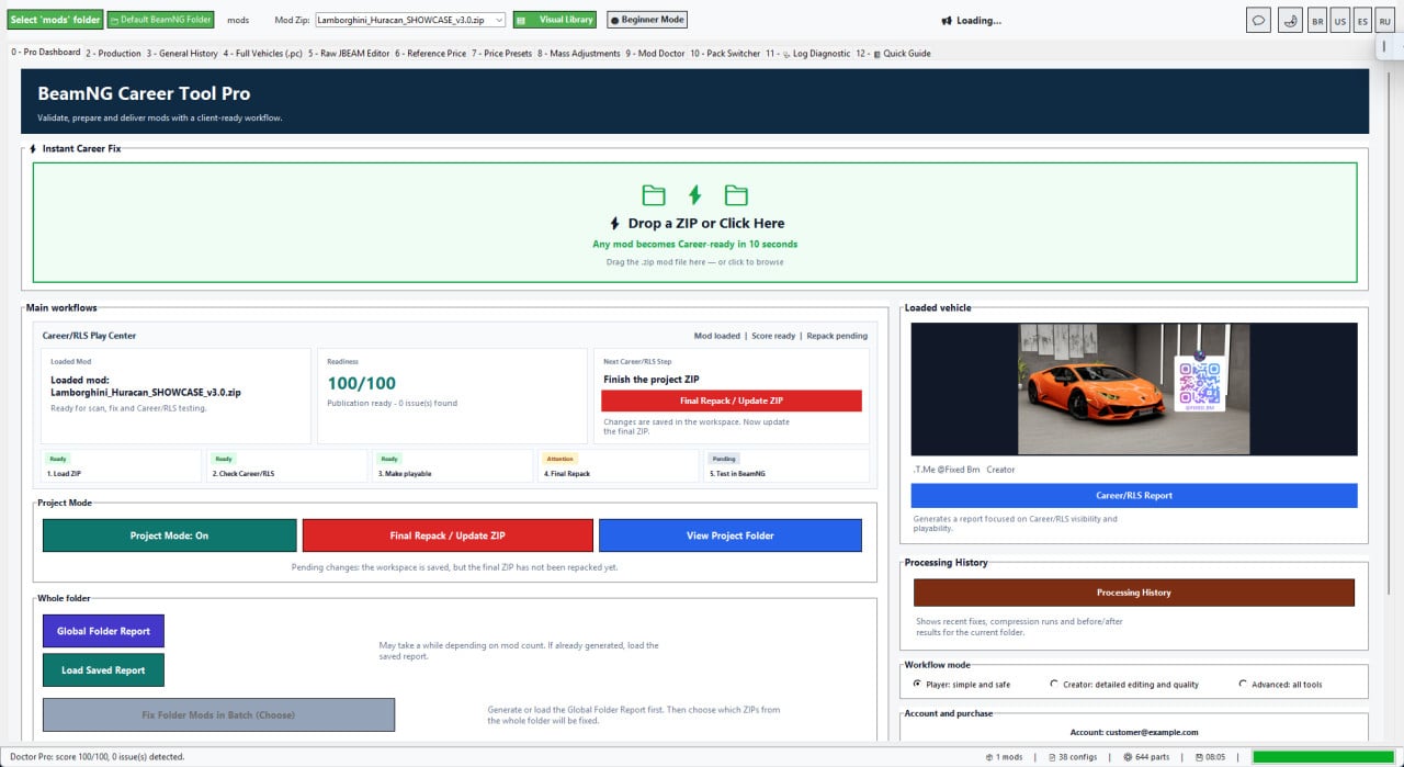 BeamNG Career Tool - Advanced Modding Automation (V1.8.2.9.2)