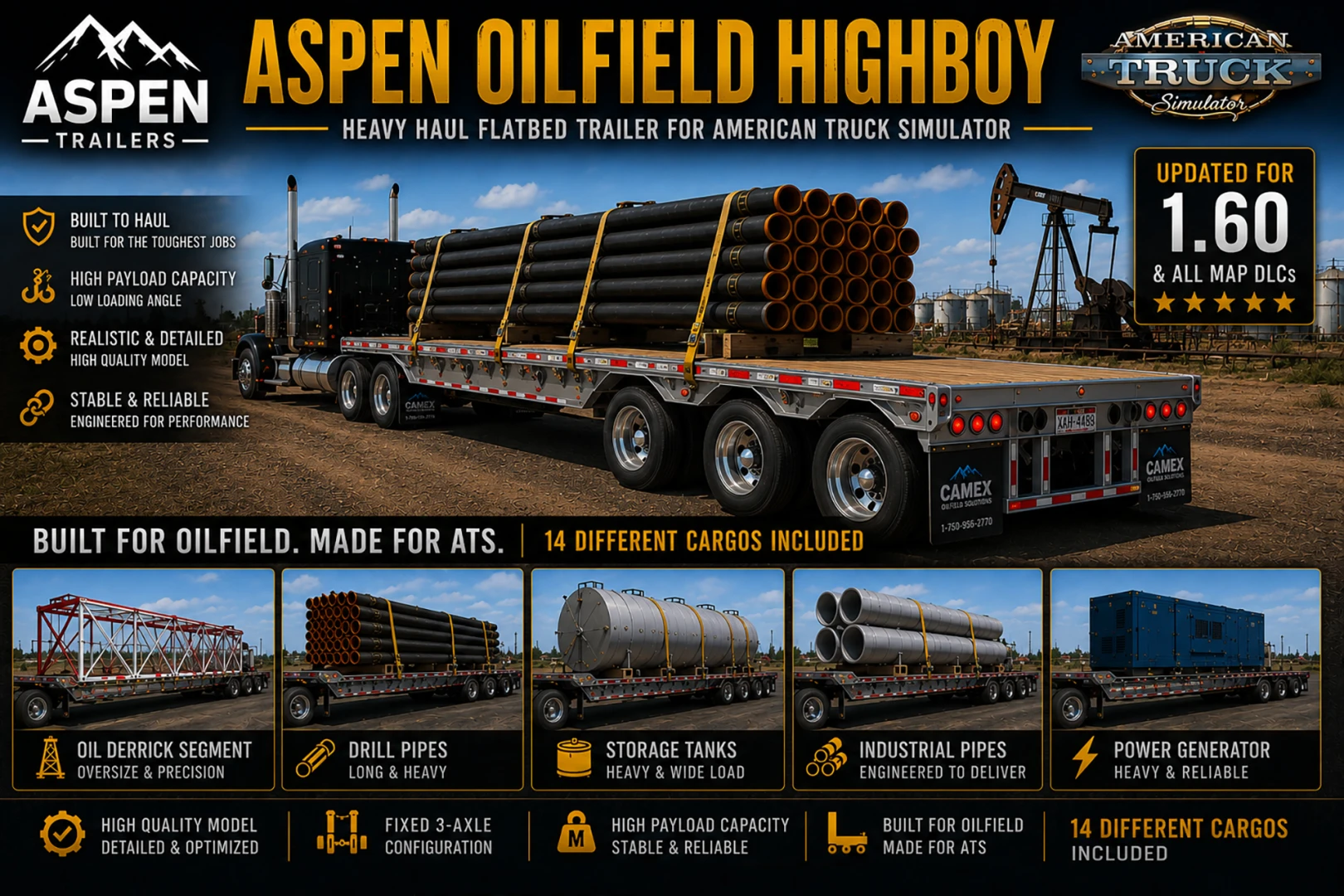 ASPEN OILFIELD HIGHBOY TRAILER v1.0 ATS 1.59-1.60.x 1.0