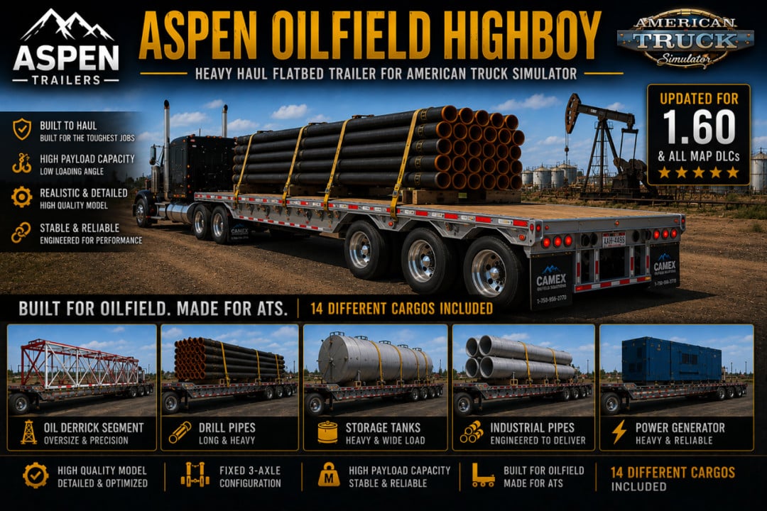 ASPEN OILFIELD HIGHBOY TRAILER v1.0 ATS 1.59-1.60.x