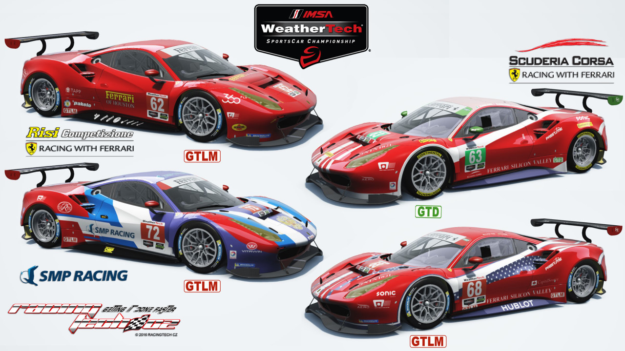 WeatherTech SportsCar Championship Ferrari 488 skin pack