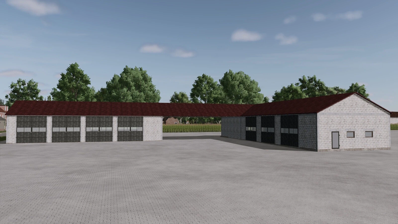 Halls Made Of White Concrete Blocks 1.0