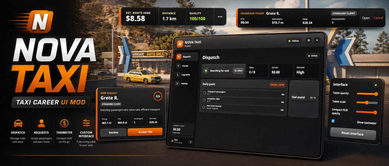 NOVA TAXI v1.4.2 – Complete Career Taxi System