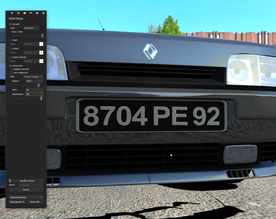 Classic french licence plate generator